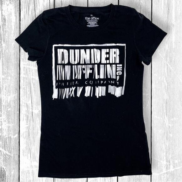 The Office Dunder Mifflin Tee Women S Black Graphic NWOT - Picture 1 of 7